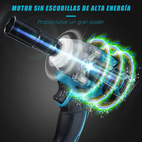 KIT LLAVE DE IMPACTO 128V + ACESSORIOS + 2 BATERIAS DE REGALO